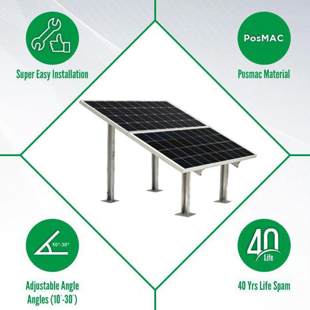 Solartek 2 Panel Stand (225 watts) 5 Years Warranty