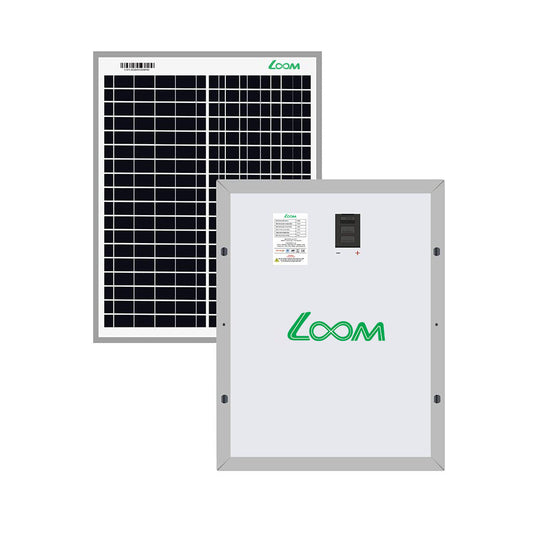 Loom Solar 20 Wp, 12 V PV Module for Small Battery Charging & DIY Projects 25 Years* Warranty