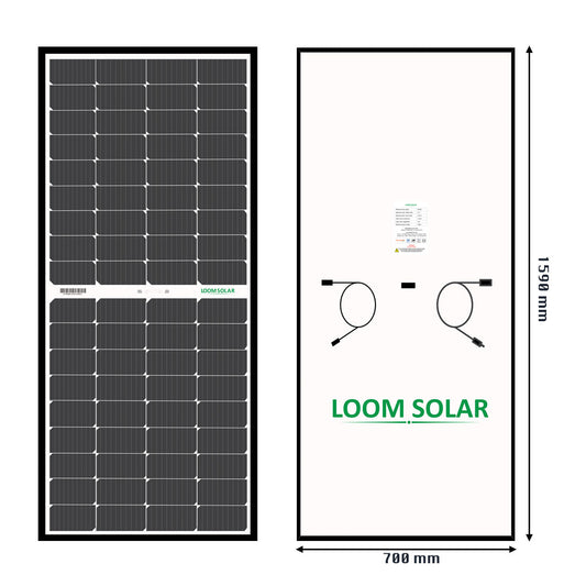 Loom Solar Mono PERC, Half-Cut 225 Wp, 12 V Solar Panel for Inverter Battery Charging 25 Years* Warranty