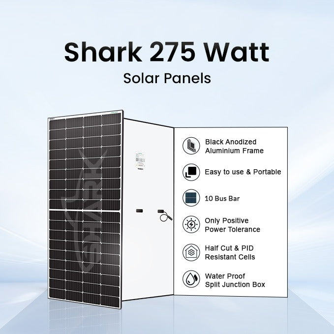 Loom Solar Mono PERC, Half Cut 275 Wp, 12 V Solar Panel for Inverter Battery Charging