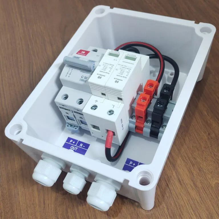 Solartek Solar ACDB Single Phase Inbuilt Havells AC MCB 32A, Havells AC SPD 320V 1kW – 7kW Solar (1Ph 32A HVL) VIGOOD SOLARTEK