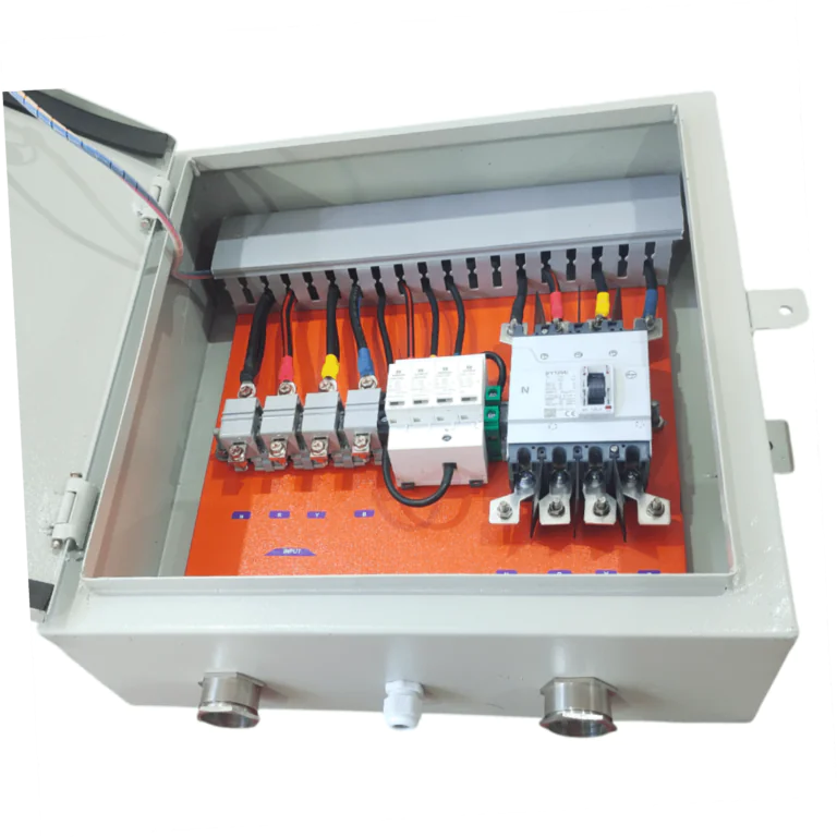 Solartek Solar ACDB Metal Box Three Phase Inbuilt L&T AC MCB 125A, Havells AC SPD 320V & Indicator 35kW To 50kW (3Ph 125A IND) VIGOOD SOLARTEK