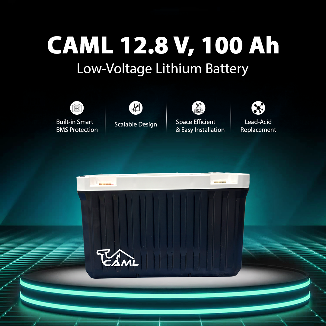 CAML 12.8 V 100 Ah, 1.28 kWh LiFePO4 - Lithium Battery 3 Years Warranty
