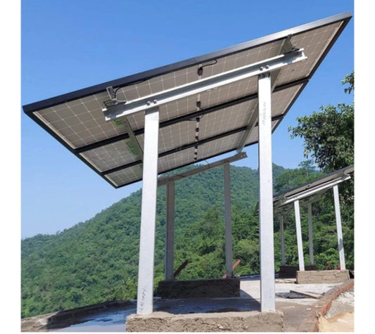 Solartek 2 Panel G.I. Stand High Rise With 6-7 Foot Height For 550-600 Watt Panel