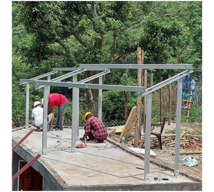 Solartek 2 Panel G.I. Stand High Rise With 6-7 Foot Height For 550-600 Watt Panel 5 Years Warranty