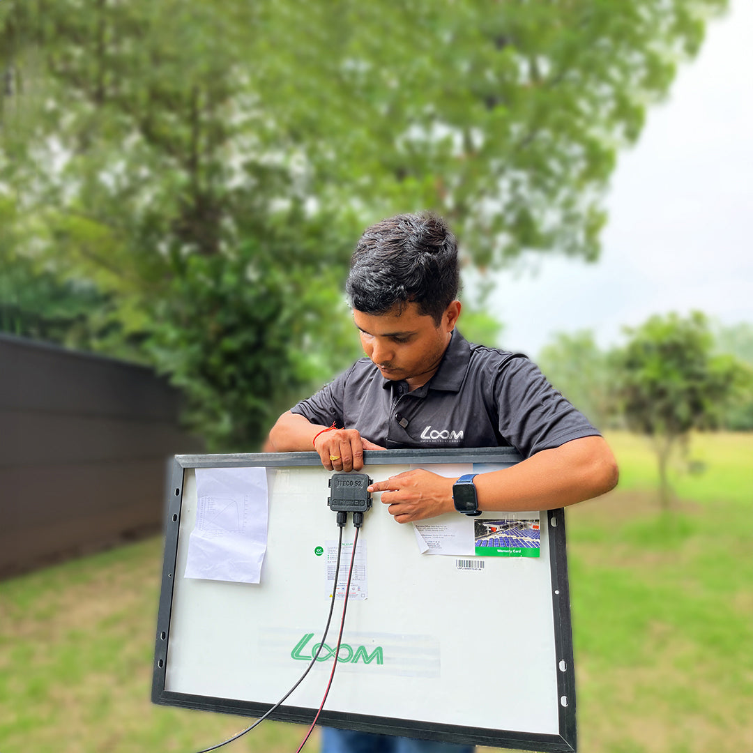 Loom Solar Mono PERC, Half Cut 55 Wp, 12 V Portable Solar Panel for Home Lighting System & DIY Projects 25 Years* Warranty