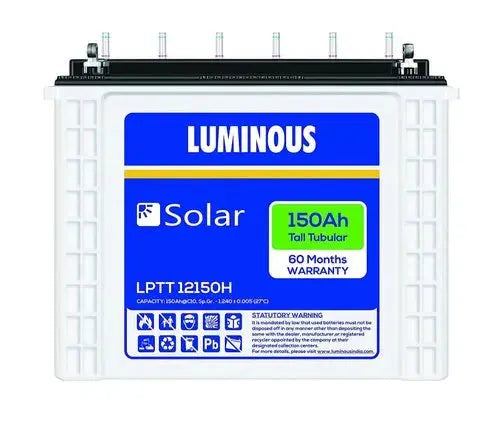 Luminous LPTT12150H 150Ah Tall Tubular Solar Battery 5 Years Warranty