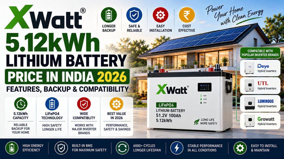 X Watt 5.12kWh Lithium Battery Price in India: Features, Backup & Compatibility