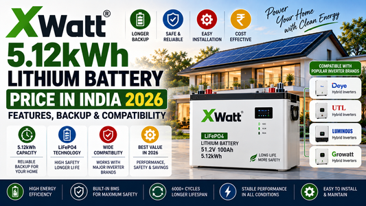 X Watt 5.12kWh Lithium Battery Price in India: Features, Backup & Compatibility
