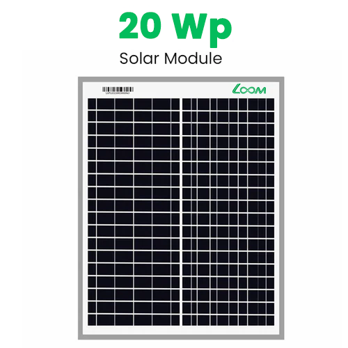 Loom Solar 20 Wp, 12 V PV Module for Small Battery Charging & DIY Projects
