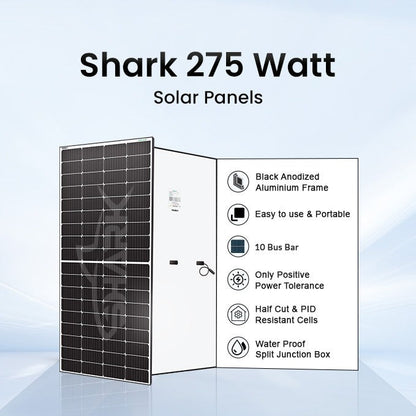 Loom Solar Mono PERC, Half Cut 275 Wp, 12 V Solar Panel for Inverter Battery Charging