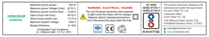 Loom Solar Mono PERC Half-Cut Shark 550 Wp Bifacial, 144 Solar Cells PV Module (Pack of 2)