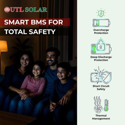 UTL 25.6V/100AH Lithium-ion Battery for Inverter | Fast charging, zero maintenance