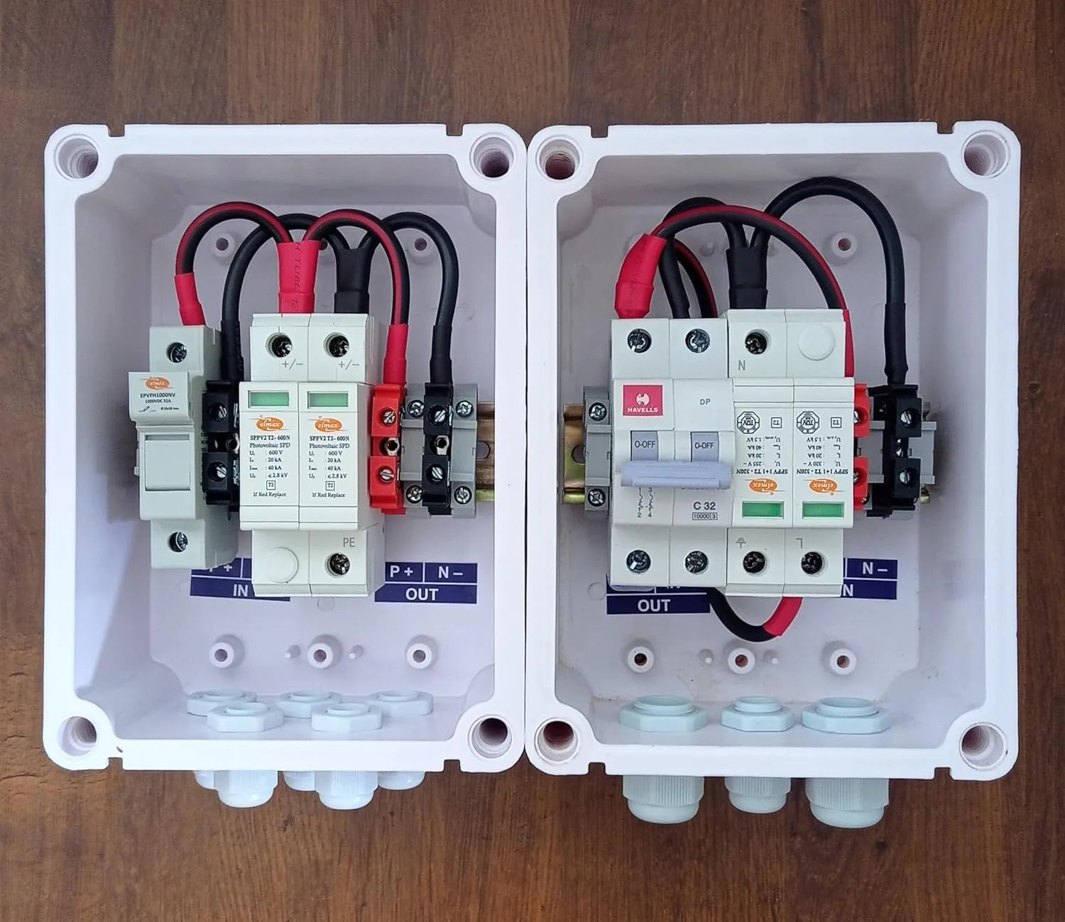 Solartek Solar ACDB Box Single Phase 32A 320V SPD + DCDB 1 In 1 Out 60 ...