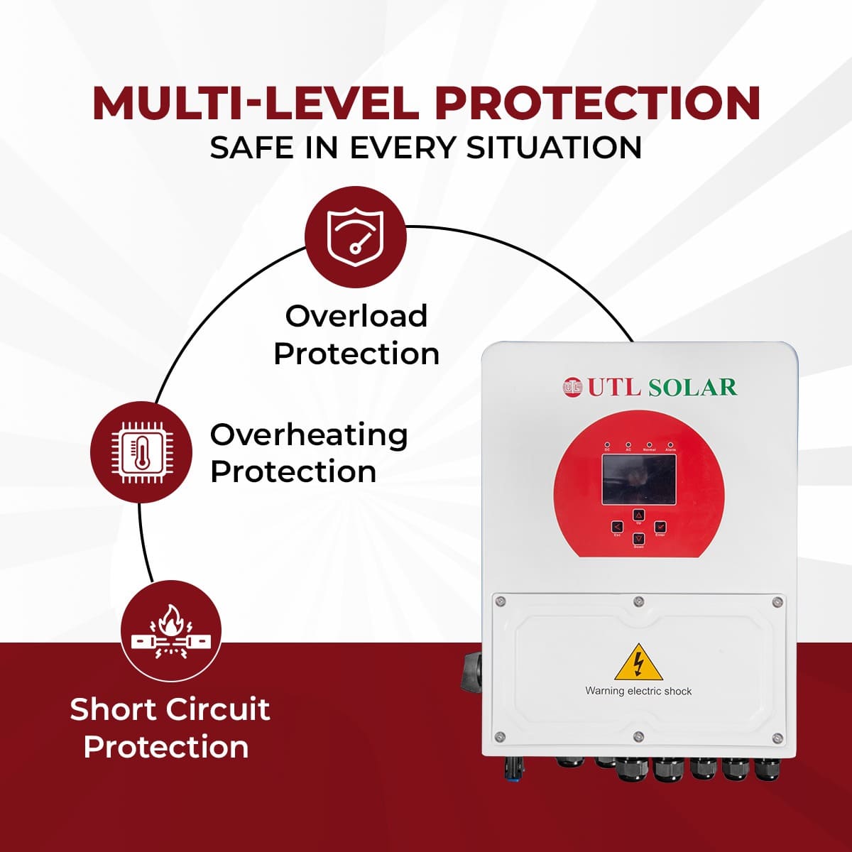 UTL 6 kVA High Frequency Single Phase Solar Hybrid Inverter 5 Years Warranty