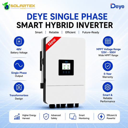 Deye 8Kw Smart Solar Hybrid Transformer Less Inverter (Single Phase) 5 Years Warranty