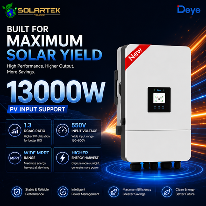 Deye 10Kw Smart Solar Hybrid Transformer Less Inverter ( Three Phase) 5 Years Warranty