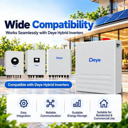 Deye LFP Battery 51.2V/100Ah with 5 years warranty/6000+Cycles, for Solar Appliances 5 Years Warranty