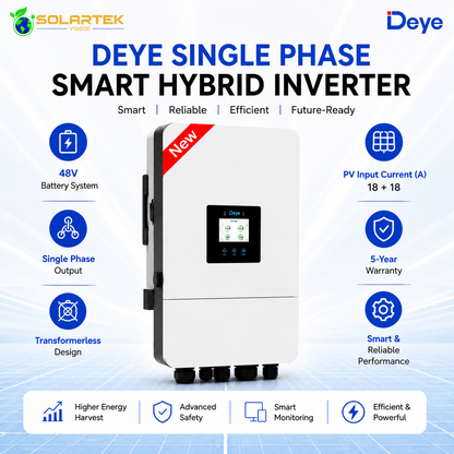 Deye 5Kw Smart Solar Hybrid Transformer Less Inverter (Single Phase) 5 Years Warranty
