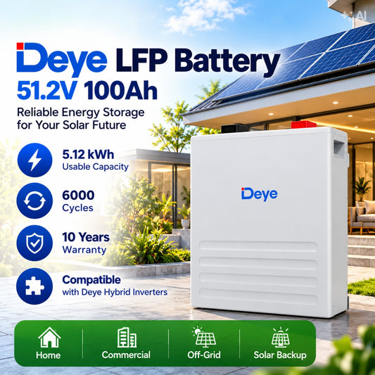 Deye LFP Battery 51.2V/100Ah with 5 years warranty/6000+Cycles, for Solar Appliances 5 Years Warranty
