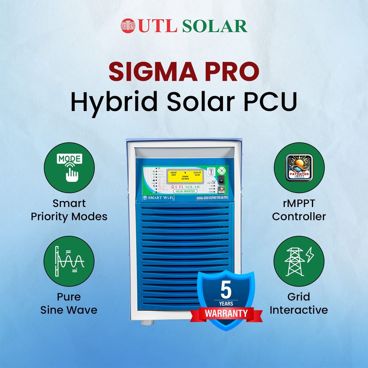 UTL Solar Sigma Pro Hybrid Solar PCU 4kVA 48V