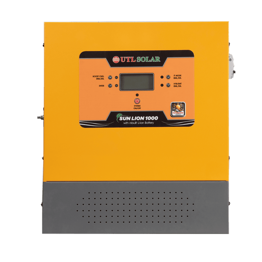 UTL SUN LION 1000 (with in-built Lithium battery) | Wall Mountable Solar Inverter 3 Years Warranty