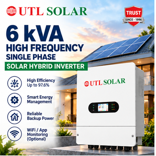 UTL 6 kVA High Frequency Single Phase Solar Hybrid Inverter 5 Years Warranty