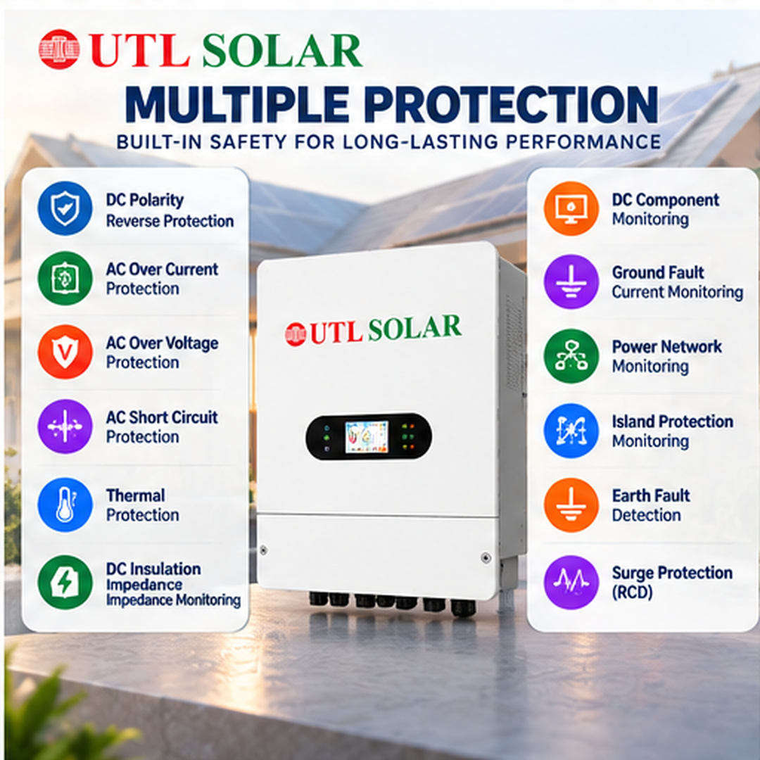 UTL 6 kVA High Frequency Single Phase Solar Hybrid Inverter 5 Years Warranty